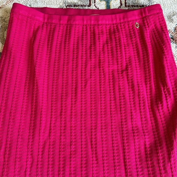 GUESS Women's Milana Shell Stitch Pencil Skirt Pink fringe size medium - Picture 7 of 9